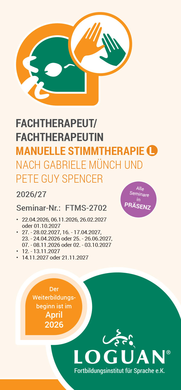 Loguan Flyer Fachtherapeut Manuelle Stimmtherapie