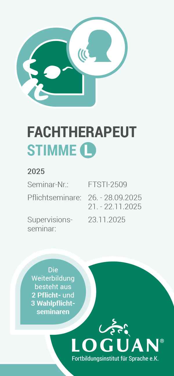 Loguan Flyer Fachtherapeut Stimme 2025