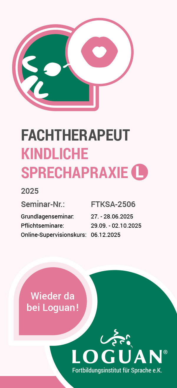 Loguan Flyer Fachtherapeut Kindliche Sprechapraxie 2025