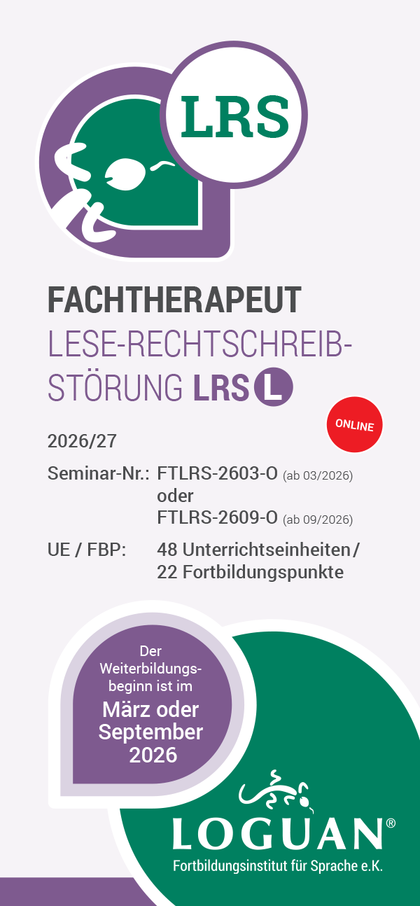 Loguan Flyer Fachtherapeut Lese-Rechtschreib-Störung 2026 2027