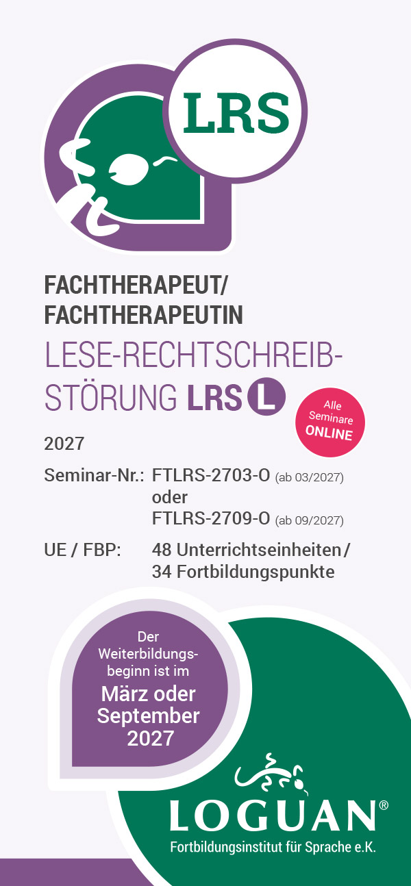 Loguan Flyer Fachtherapeut / Fachtherapeutin Lese-Rechtschreib-Störung 2027